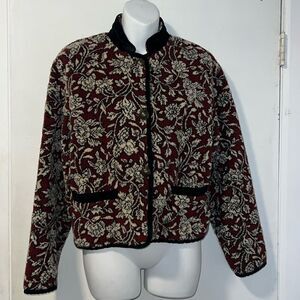 VINTAGE TSUNAMI Fleece Floral Crop Jacket-M